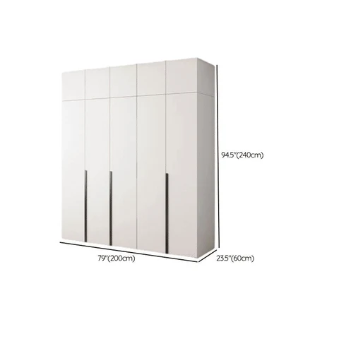 DLP-018 Modern Dikdörtgen Gardırop Ahşap Kapaklı Raflı Askılıklı Beyaz