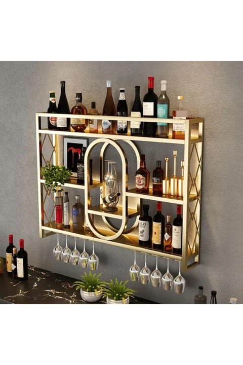 ŞRP1862 Modern Duvara Monte Metal Şaraplık Standı