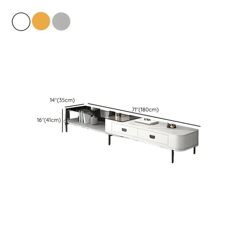 KTV-022 Modern Dikdörtgen TV Sehpası 2 Çekmeceli Açık Raflı 180 cm
