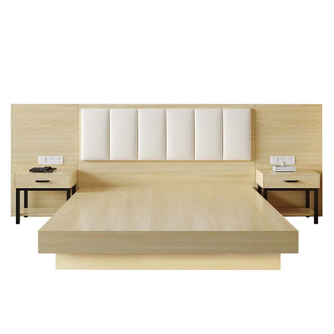 KC-032 Modern Ahşap Otel Yatak Odası Mobilya Seti Gardırop-Şifonyer-Yatak Set