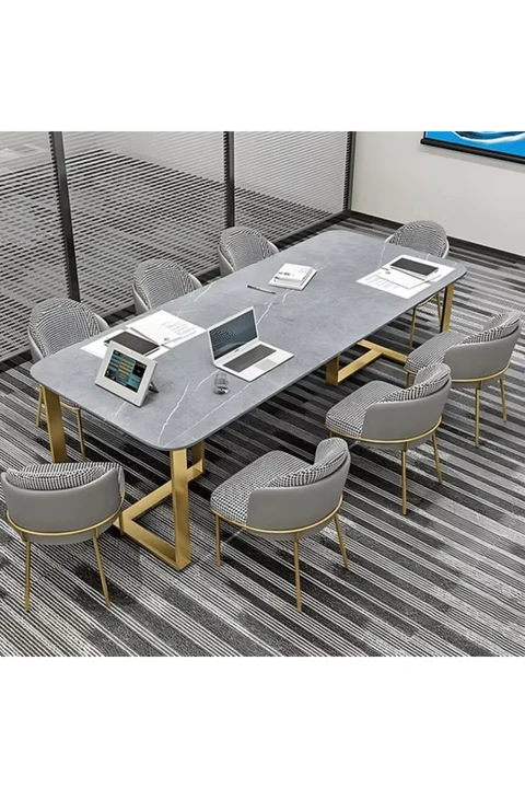 TPL4876 Modern Dikdörtgen Çalışma Masası MDF Üstlü Metal H Ayaklı
