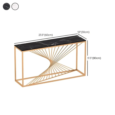 DRS-080 Modern Dikdörtgen Konsol Masa MDF Metal Ayaklı