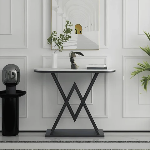 DRS-070 Yarım Daire Dresuar Masa MDF Metal Ayaklı