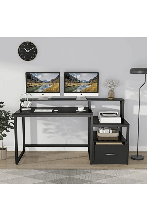 ÇLM0642 Siyah Metal Çalışma Masası 150x60 cm