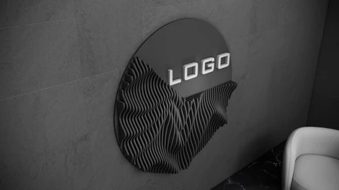 KC-082 Dalgalı Ahşap Duvar Dekoru – 3D Sanatsal Logo İç Mekân Tasarımı