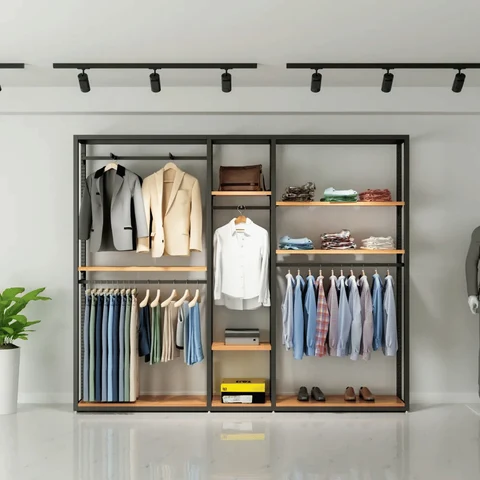 MĞZ7846 Modern Duvara Monte Metal Butik Konfeksiyon Askılık Standı