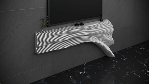 KC-0605 Parametrik Dalgalı Ahşap TV Ünitesi