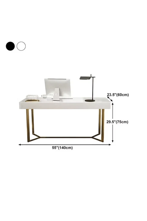 ÇLM4608 Modern Dikdörtgen Çalışma Masası Ahşap Metal Ayaklı
