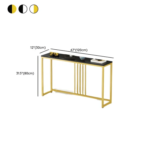 DRS-078 Modern Dikdörtgen Konsol Masa Ahşap Metal Ayaklı