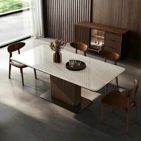Modern Beyaz MDF Tezgahlı Yemek Masası