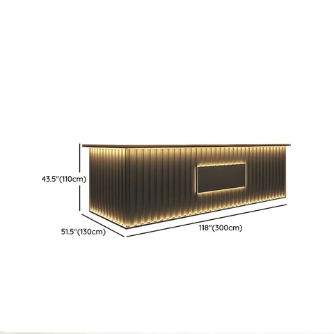 KC-0216 Endüstriyel Siyah Bar Tezgahı , Ahşap Üst Tablalı Metal