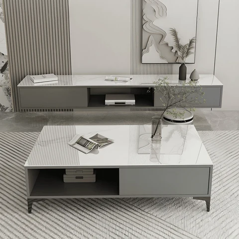 KC-0168 Modern Yüzer TV Sehpası, Depolama Alanlı Medya Konsolu