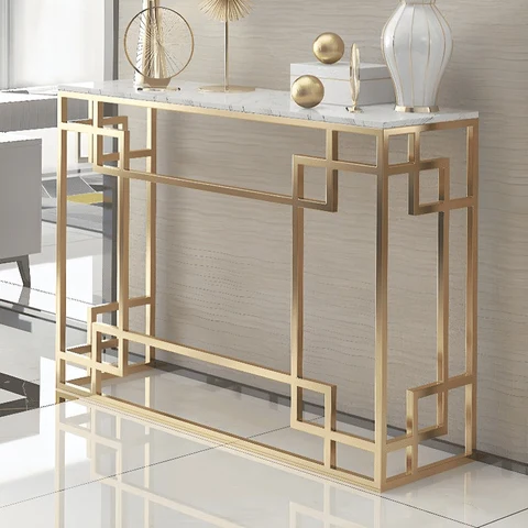 DRS-059 Dikdörtgen Konsol Masa MDF Metal Ayaklı