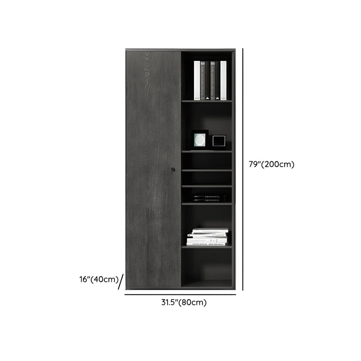 Mid-Century Modern Gri Ahşap Dosya Dolabı SKU4659716