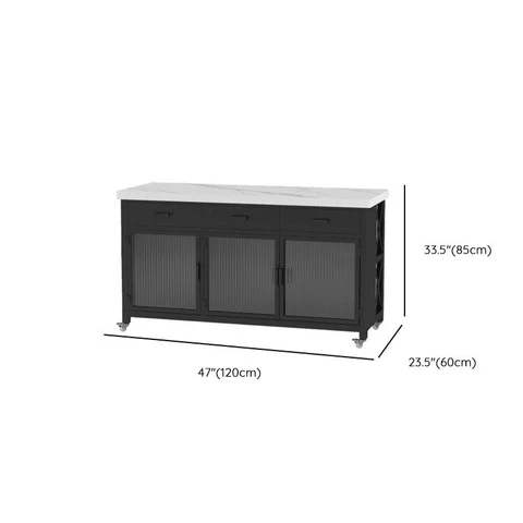 Modern Beyaz Taş Tezgahlı Tekerlekli Mutfak Adası SKU8340061