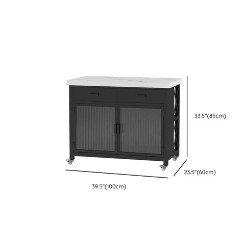 Modern Beyaz Taş Tezgahlı Tekerlekli Mutfak Adası SKU8340061