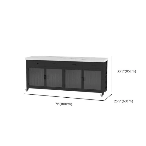 Modern Beyaz Taş Tezgahlı Tekerlekli Mutfak Adası SKU8340061