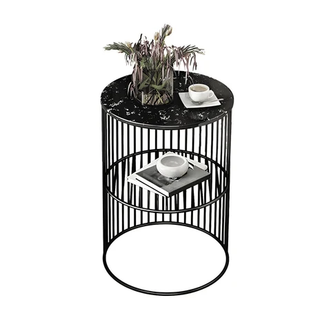 Glam Taş Tablalı Metal Açık Raflı Komodin SKU2665230