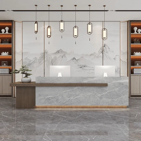 Modern Ahşap Resepsiyon Masası SPU21837815