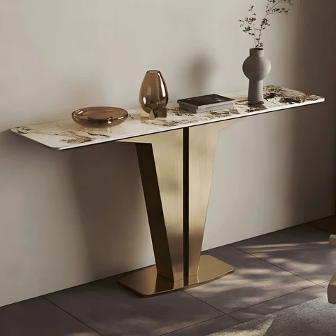 Glam Beyaz Taş Konsol Masası SKU5258045