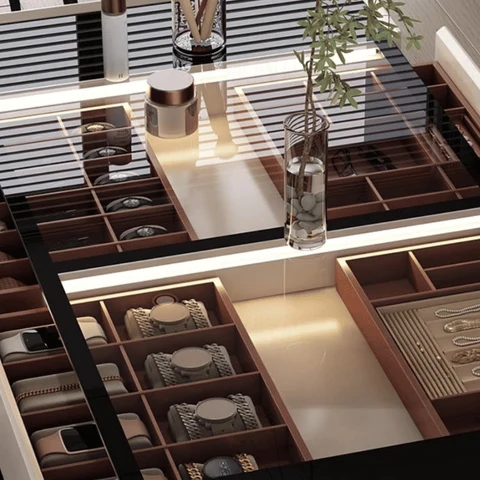 Modern Bej Ahşap Takı Dolabı SKU9104401