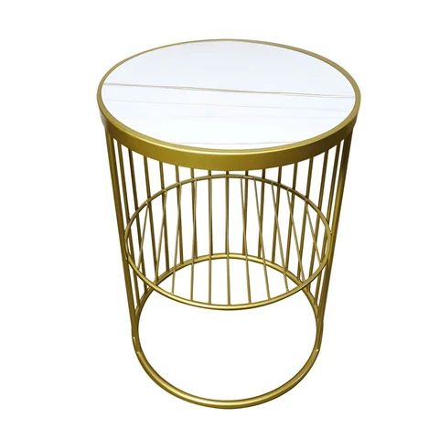 Glam Taş Tablalı Metal Açık Raflı Komodin SKU2665230
