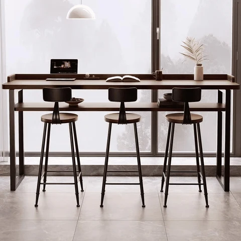 Modern Ahşap Bar Masası ve Sandalye Seti