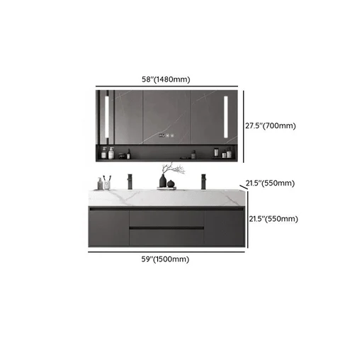 Modern Duvara Monte Banyo Dolabı Seti LitFad