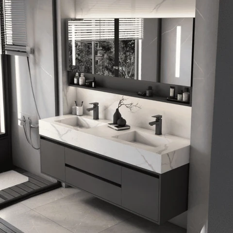 Modern Duvara Monte Banyo Dolabı Seti LitFad