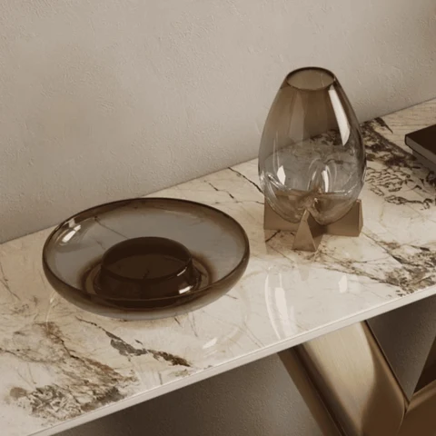 Glam Beyaz Taş Konsol Masası SKU5258045