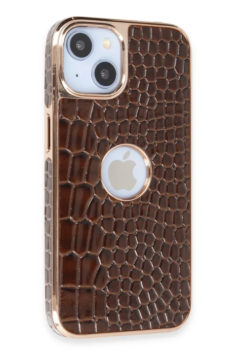 uryport Apple iPhone 14 Kılıf Snake Kapak - Kahverengi