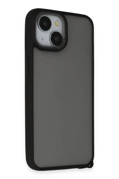 uryport Apple iPhone 15 Kılıf Elegant Kapak - Siyah