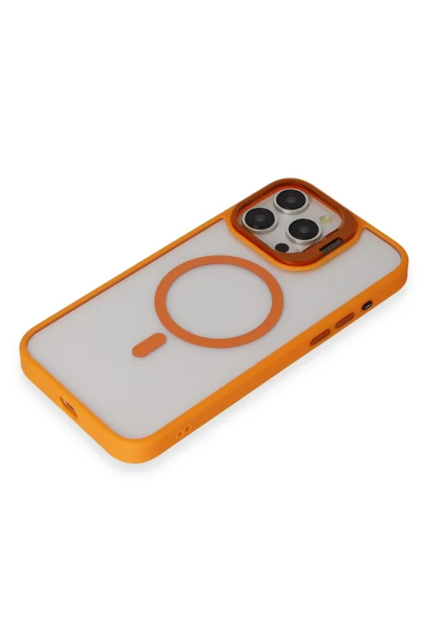 Joko Apple iPhone 15 Pro Max Kılıf Roblox Lens Magsafe Standlı Kapak - Turuncu