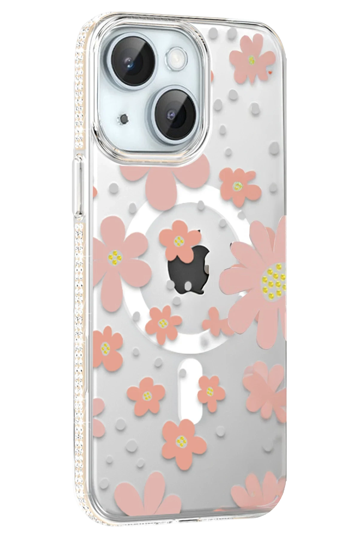 Joko Apple iPhone 15 Floral Magsafe Kapak - Pembe