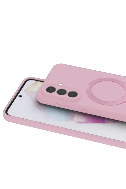 uryport Samsung Galaxy A57 5G Regal Magsafe Standlı Kapak - Açık Pembe