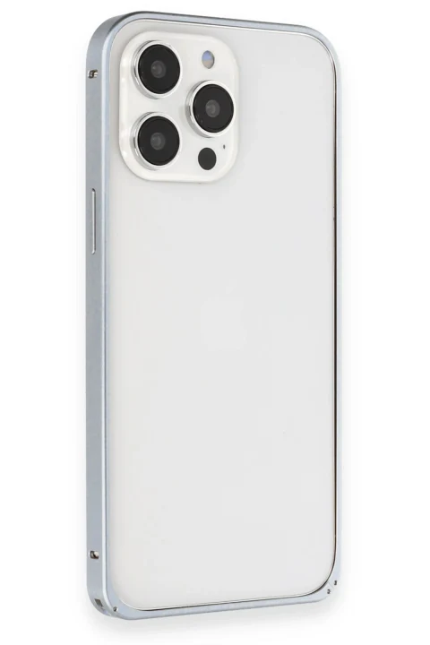 Joko Apple iPhone 15 Pro Kılıf Metal Bumper Magneticsafe Kapak - Gri