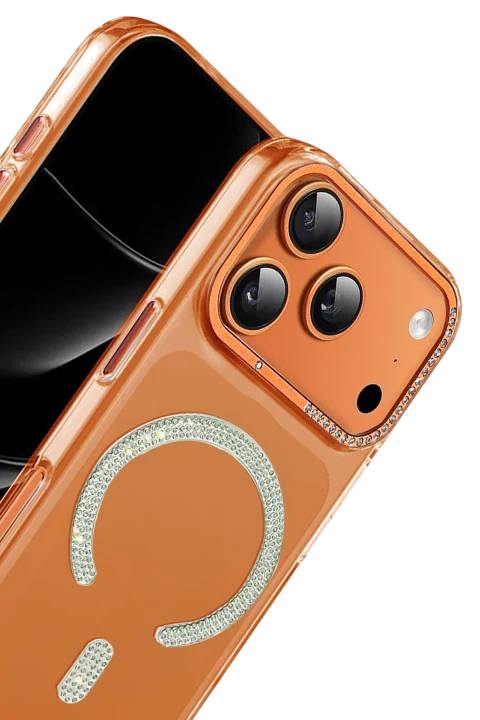 Joko Apple iPhone 17 Pro Max/18 Pro Max Tash Diamond Magsafe Kapak - Turuncu