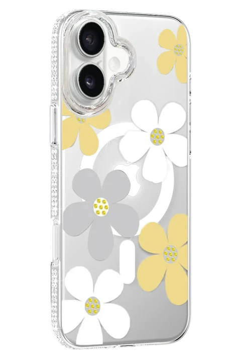 Joko Apple iPhone 16 Floral Magsafe Kapak - Sarı