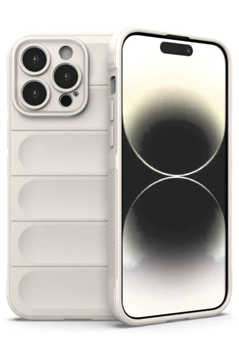 uryport Apple iPhone 14 Pro Max Kılıf Optimum Silikon - Krem