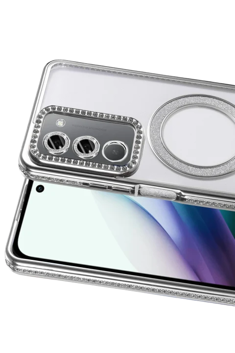 uryport Xiaomi Redmi 15 4G Joke Simli Magneticsafe Kılıf - Gümüş