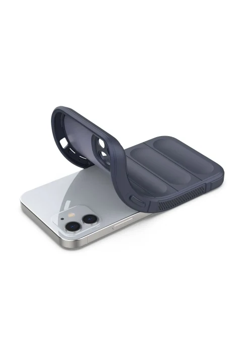 uryport Apple iPhone 12 Kılıf Optimum Silikon - Lacivert