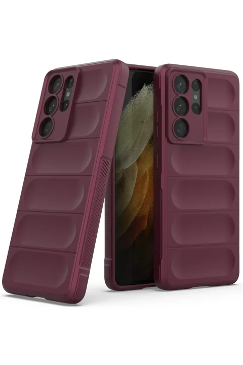 uryport Samsung Galaxy S21 Ultra Kılıf Optimum Silikon - Bordo