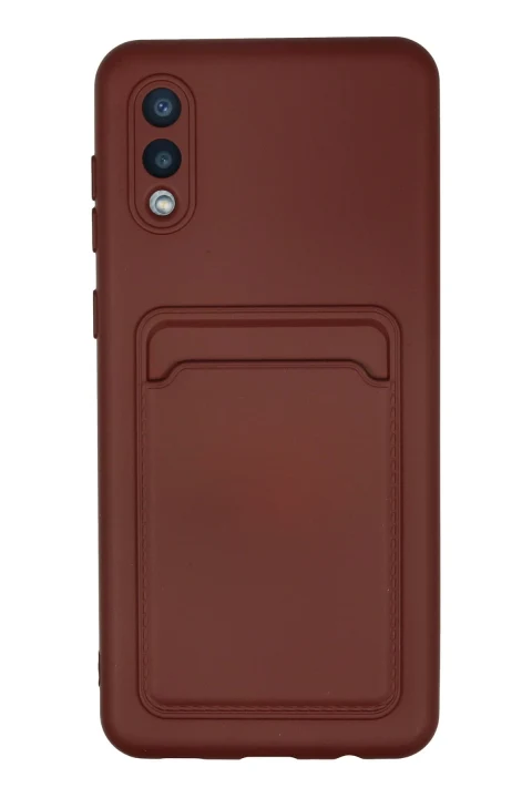 uryport Samsung Galaxy A02 Kılıf Kelvin Kartvizitli Silikon - Bordo