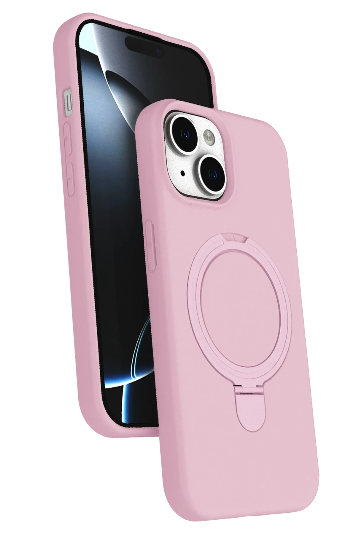 uryport Apple iPhone 15 Regal Magsafe Standlı Kapak - Açık Pembe