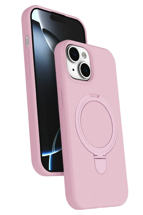 uryport Apple iPhone 15 Regal Magsafe Standlı Kapak - Açık Pembe