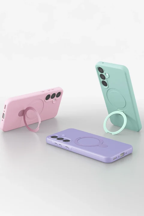 uryport Samsung Galaxy A55 5G Regal Magsafe Standlı Kapak - Çöl Titanyum