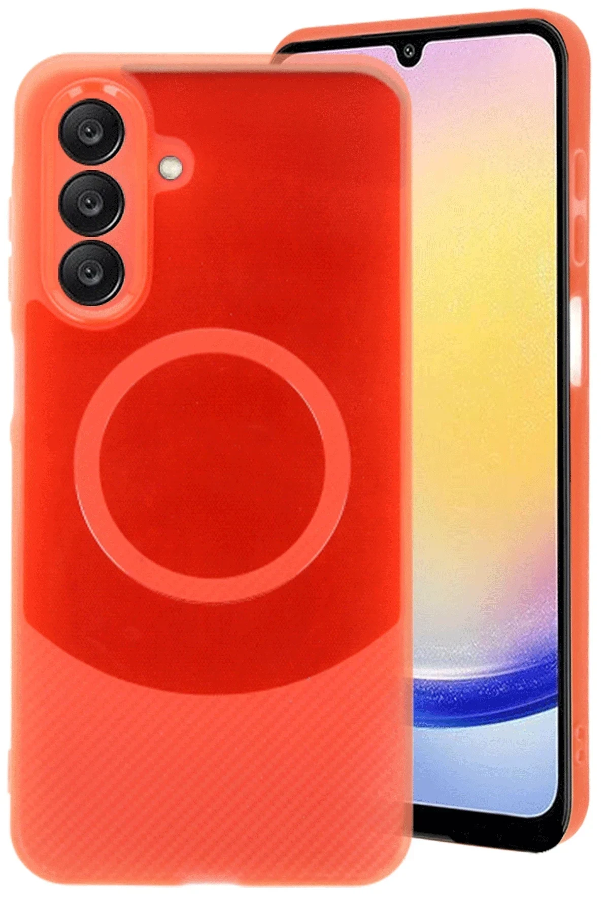 uryport Samsung A56 Kılıf Maya Karbon Kapak - Kırmızı