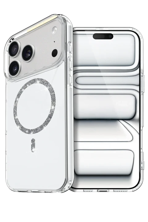 uryport Apple iPhone 17 Pro Max Live Diamond Magsafe Kapak - Şeffaf
