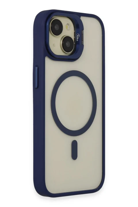Joko Apple iPhone 15 Kılıf Roblox Lens Magsafe Standlı Kapak - Lacivert