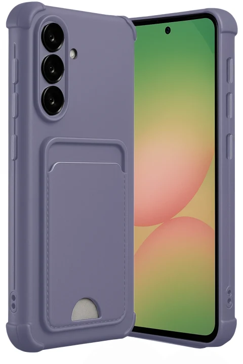 uryport Samsung Galaxy A56 Kılıf Kelvin Kartvizitli Silikon - Lila